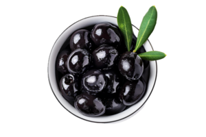 AI generated Bowl of Black Olives png