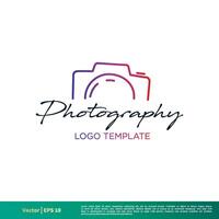 fotografía icono vector logo modelo ilustración diseño. vector eps 10