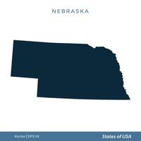 Nebraska - States of US Map Icon Vector Template Illustration Design. Vector EPS 10.