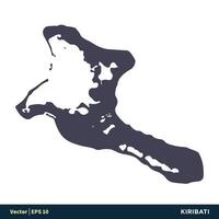 Kiribati - Australia, Oceania Countries Map Icon Vector Logo Template Illustration Design. Vector EPS 10.