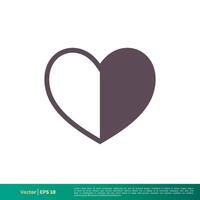 Love Heart Icon Vector Logo Template Illustration Design. Vector EPS 10.