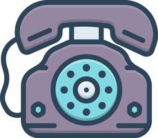 Vector color icon for telephone