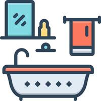 vector color icono para baño