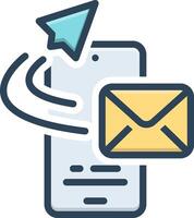 Vector color icon for sent message