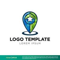 Pin, Pointer Map Star Icon Vector Logo Template Illustration Design. Vector EPS 10.