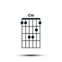 cm, básico guitarra acorde gráfico icono vector modelo