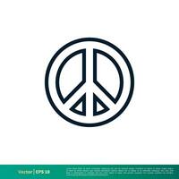 Peace Icon Vector Logo Template Illustration Design EPS 10.