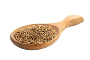 AI generated Dried Aniseed in a Rustic Wooden Spoon png