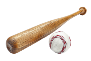 ai generato Esposto alle intemperie baseball pipistrello e palla png