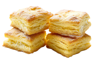 AI generated Stacked Golden Brown Flaky Pastries png