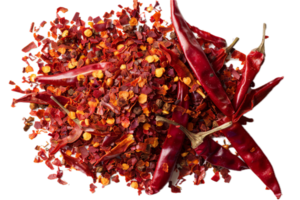 AI generated Crushed Red Chili Peppers and Flakes Pile png