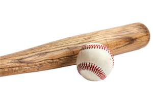 ai generato Esposto alle intemperie baseball pipistrello e palla png