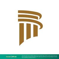 Pillar Law Office Icon Vector Logo Template Illustration Design. Vector EPS 10.