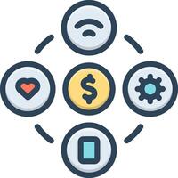 Vector color icon for resource