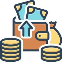 Vector color icon for earning