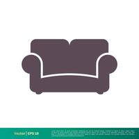 Sofa Couch Icon Vector Logo Template Illustration Design. Vector EPS 10.