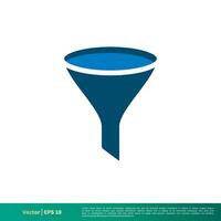 Funnel, Filter Icon Vector Logo Template Illustration Design. Vector EPS 10.