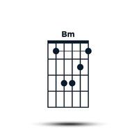 bm, básico guitarra acorde gráfico icono vector modelo