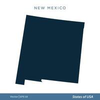 New Mexico - States of US Map Icon Vector Template Illustration Design. Vector EPS 10.