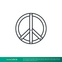 Peace Icon Vector Logo Template Illustration Design EPS 10.