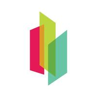 Abstract Colorful Building Skyline Icon Vector Logo Template