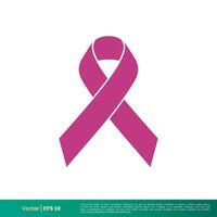 Breast Cancer Ribbon Icon Vector Logo Template Illustration Design. Vector EPS 10.