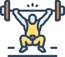 Vector color icon for weightlifting