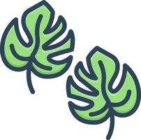 Vector color icon for leaves