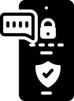 Solid black icon for verification vector