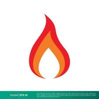 Flame Fire Icon Vector Logo Template Illustration Design. Vector EPS 10.