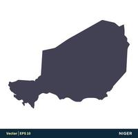 Niger - Africa Countries Map Icon Vector Logo Template Illustration Design. Vector EPS 10.