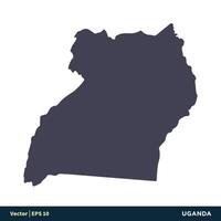 Uganda - África países mapa icono vector logo modelo ilustración diseño. vector eps 10