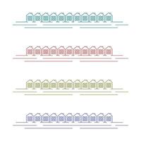 Real Estate, Apartment Building Line Art Colorful Set Icon Vector