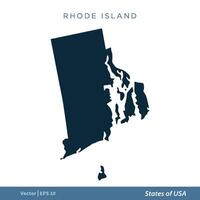 Rhode Island - States of US Map Icon Vector Template Illustration Design. Vector EPS 10.