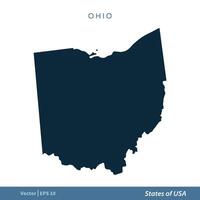 Ohio - estados de nosotros mapa icono vector modelo ilustración diseño. vector eps 10