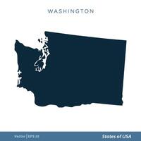 Washington - States of US Map Icon Vector Template Illustration Design. Vector EPS 10.