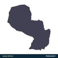 Paraguay - South America Countries Map Icon Vector Logo Template Illustration Design. Vector EPS 10.