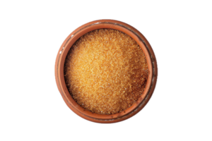 AI generated Brown Sugar in a Terracotta Bowl Top View png