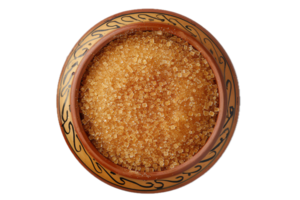 AI generated Brown Sugar in a Terracotta Bowl Top View png