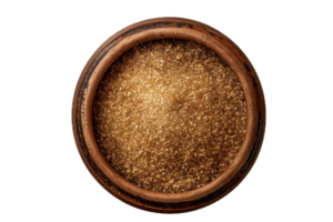 AI generated Brown Sugar in a Terracotta Bowl Top View png