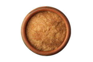 AI generated Brown Sugar in a Terracotta Bowl Top View png