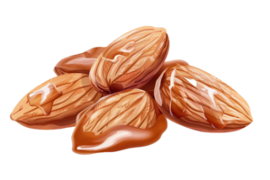 AI generated Almonds with Honey Drizzle png