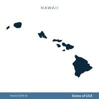 Hawaii - States of US Map Icon Vector Template Illustration Design. Vector EPS 10.