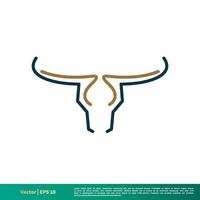 toro cuerno vector icono logo modelo ilustración diseño. vector eps 10