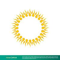 Sun Burn Vector Icon Logo Template Illustration Design. Vector EPS 10.