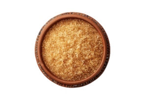 AI generated Brown Sugar in a Terracotta Bowl Top View png