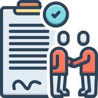 Vector color icon for agreement