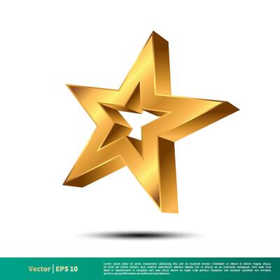 Gold Star Icon Vector Logo Template Illustration Design. Vector EPS 10.