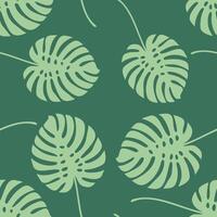 Monstera deliciosa Tropical Leaves Seamless pattern Logo Vector Template Illustration Design. Vector EPS 10.