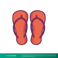 Slipper Sandal - Summer Icon Vector Logo Template Illustration Design. Vector EPS 10.